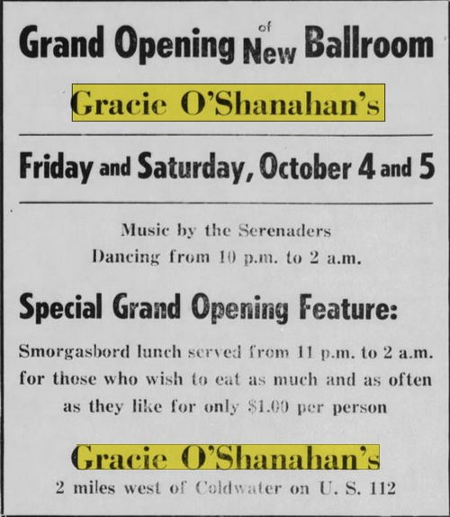 Grace OShanahans - Oct 02 1957 Article (newer photo)